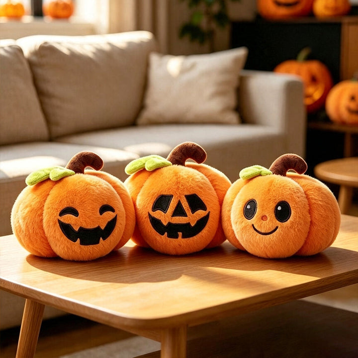 Personnages d’Halloween doux et en peluche pour femme, avec visages brodés