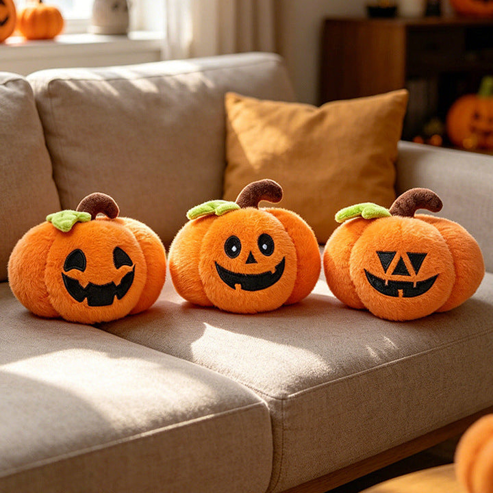 Personnages d’Halloween doux et en peluche pour femme, avec visages brodés