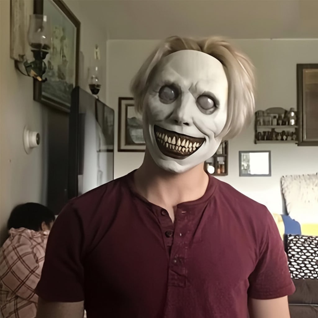 Máscara realista assustadora de rosto completo para fantasia de Halloween | adereço de terror