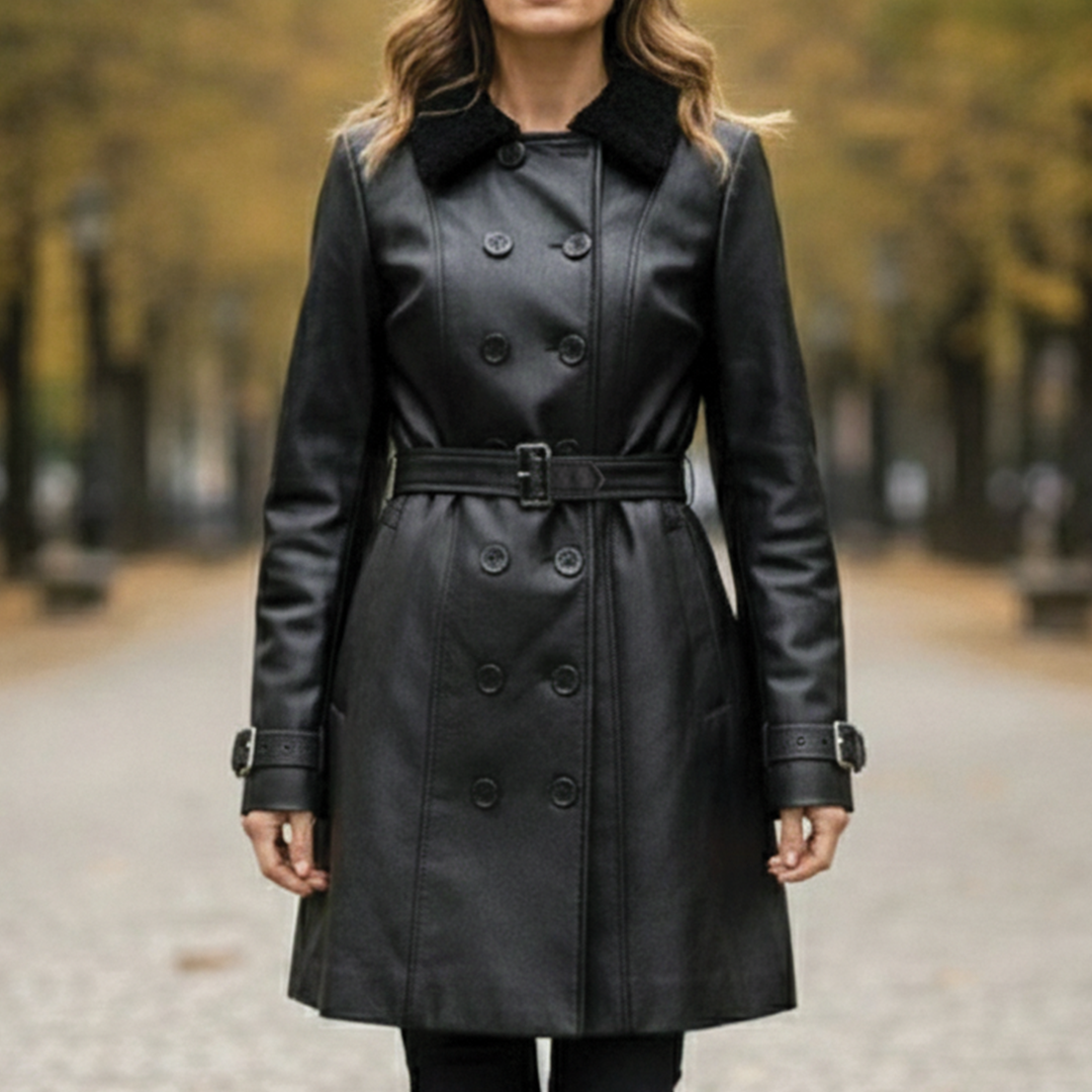 Handgefertigte warme Damenlederjacke