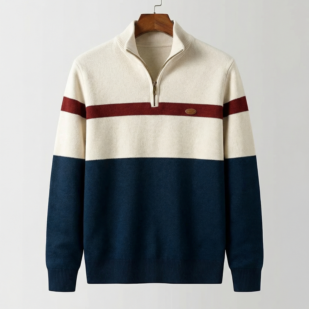 Butler | Soft Breathable Men's Quarter Zip Sweater-Metro Lane Plaza