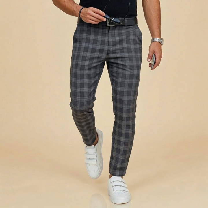 Harry | Men's Casual Checked Trousers-Metro Lane Plaza