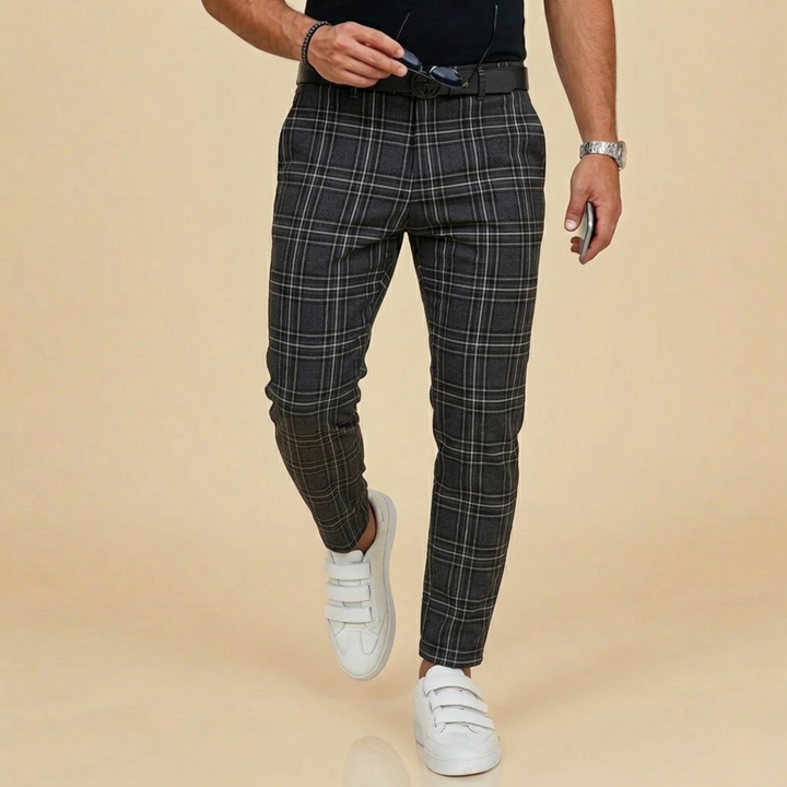 Harry | Men's Casual Checked Trousers-Metro Lane Plaza