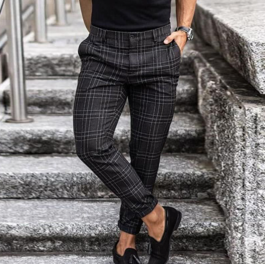 Harry | Men's Casual Checked Trousers-Metro Lane Plaza