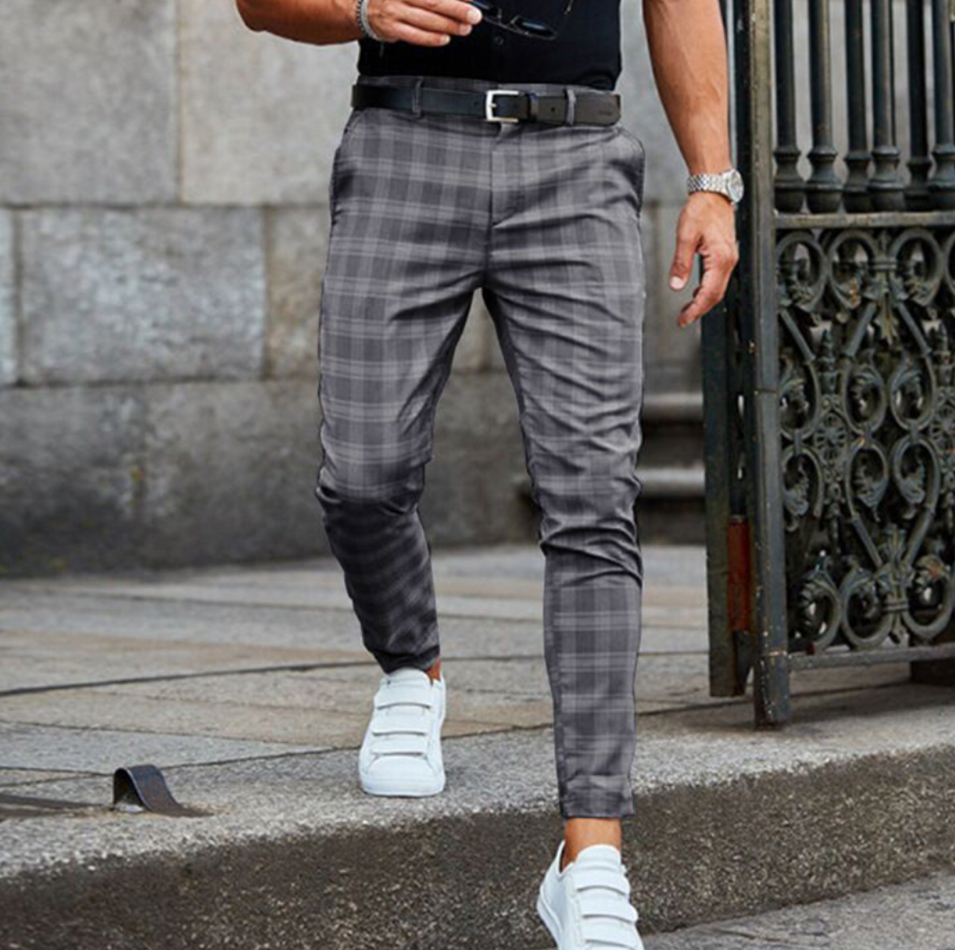 Harry | Men's Casual Checked Trousers-Metro Lane Plaza