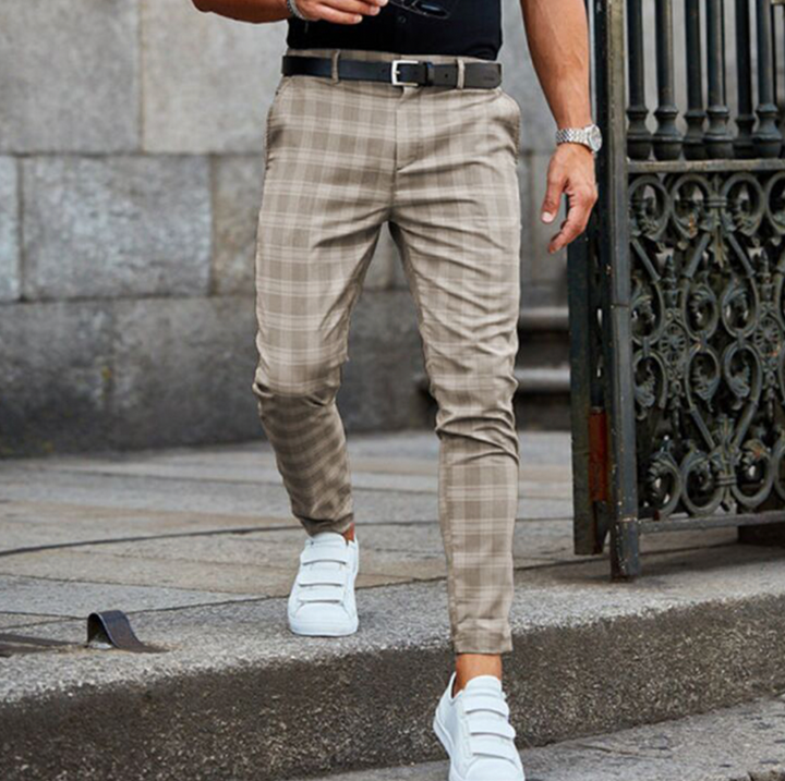 Harry | Men's Casual Checked Trousers-Metro Lane Plaza