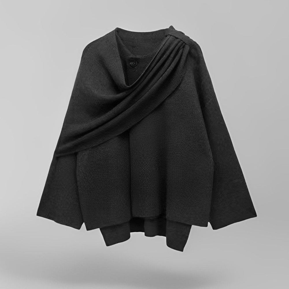 Carmen | Women's Sophisticated Asymmetrical Shawl Cape Coat-Metro Lane Plaza