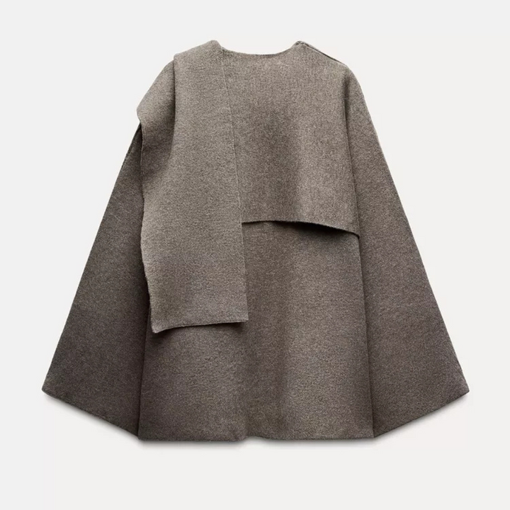 Carmen | Women's Sophisticated Asymmetrical Shawl Cape Coat-Metro Lane Plaza