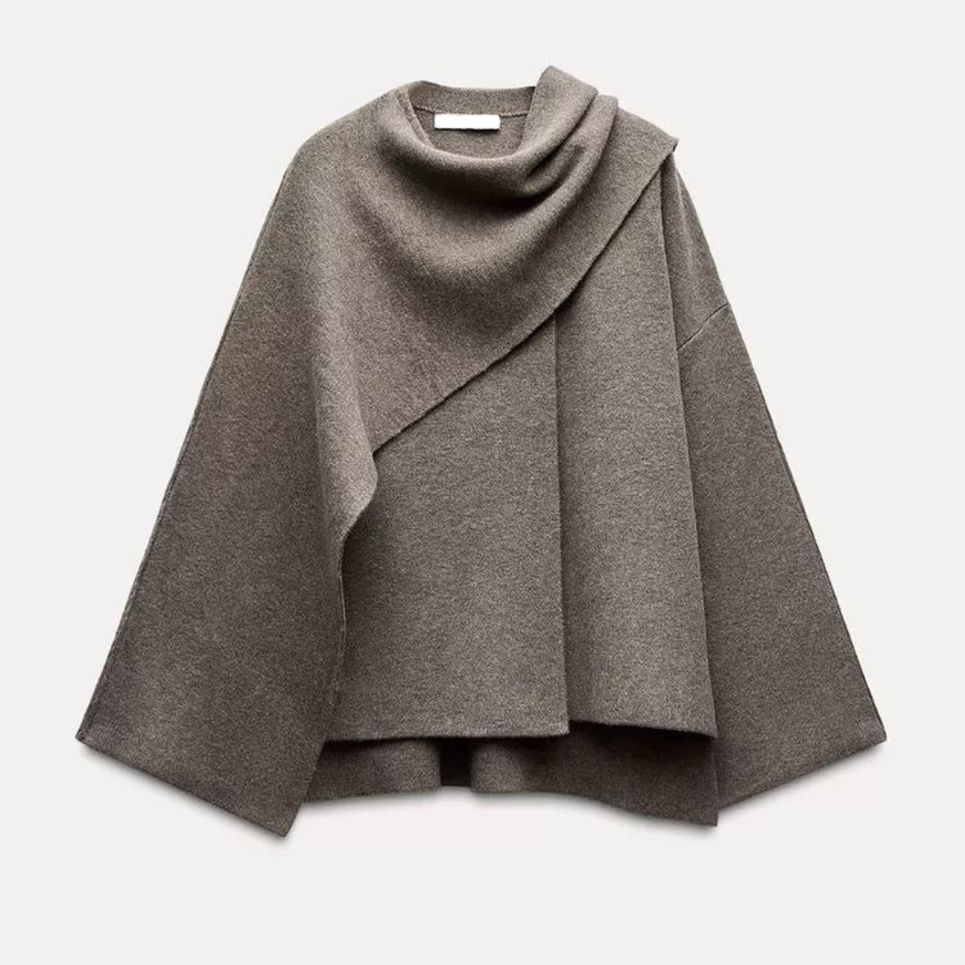 Carmen | Women's Sophisticated Asymmetrical Shawl Cape Coat-Metro Lane Plaza