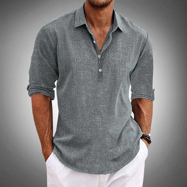 Parker | Men's Relaxed Cotton-Blend Popover Shirt-Metro Lane Plaza
