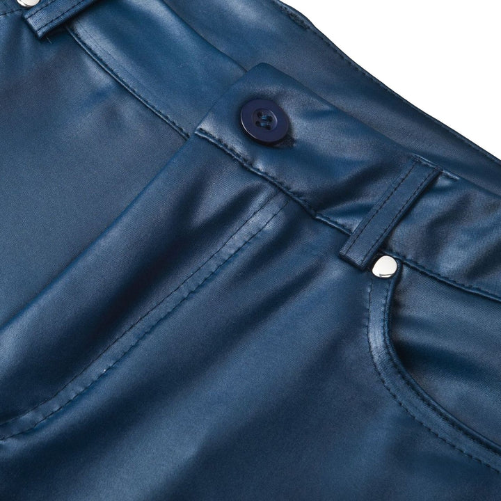 Jeltje | Women's High-Waist Stretch Leather Pants with Figure-Shaping Fit-Metro Lane Plaza