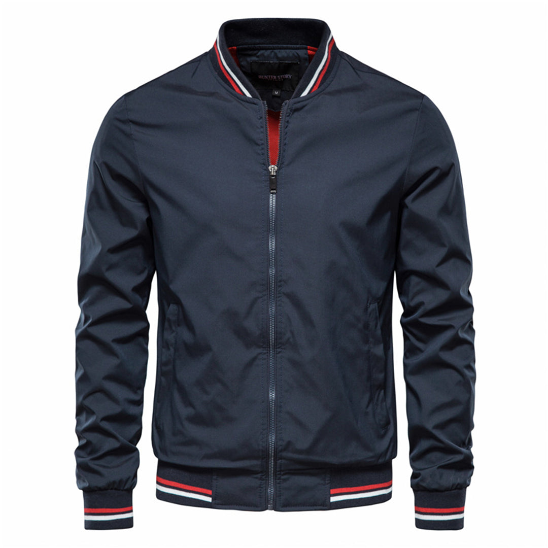 Jeffrey | Men's Modern Slim-Fit Lightweight Bomber Jacket-Metro Lane Plaza