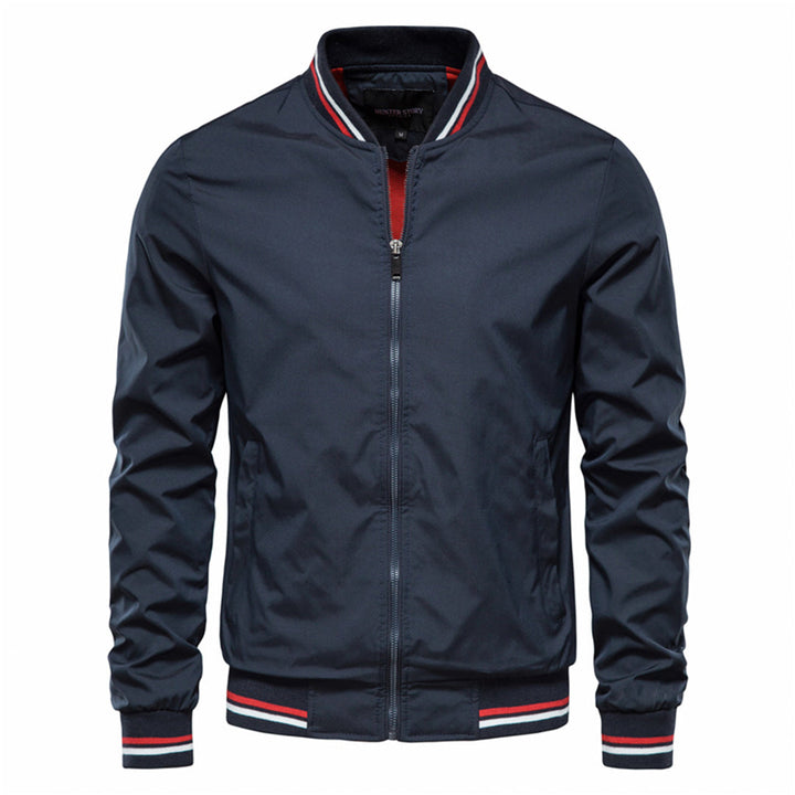 Jeffrey | Men's Modern Slim-Fit Lightweight Bomber Jacket-Metro Lane Plaza