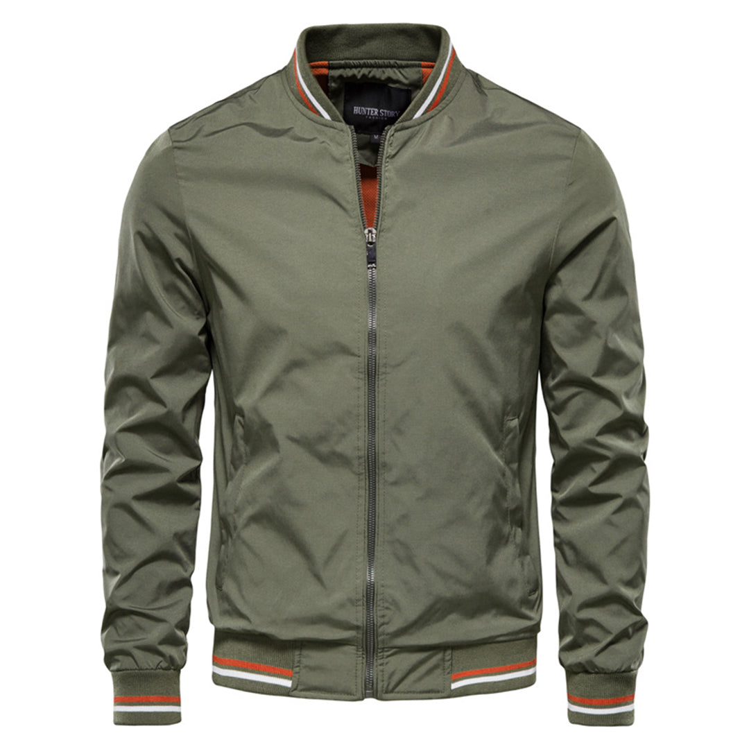 Jeffrey | Men's Modern Slim-Fit Lightweight Bomber Jacket-Metro Lane Plaza