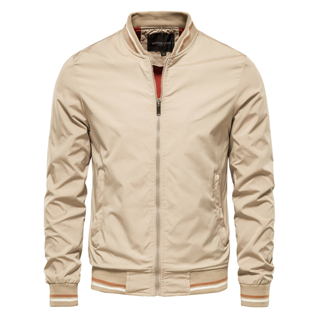 Jeffrey | Men's Modern Slim-Fit Lightweight Bomber Jacket-Metro Lane Plaza
