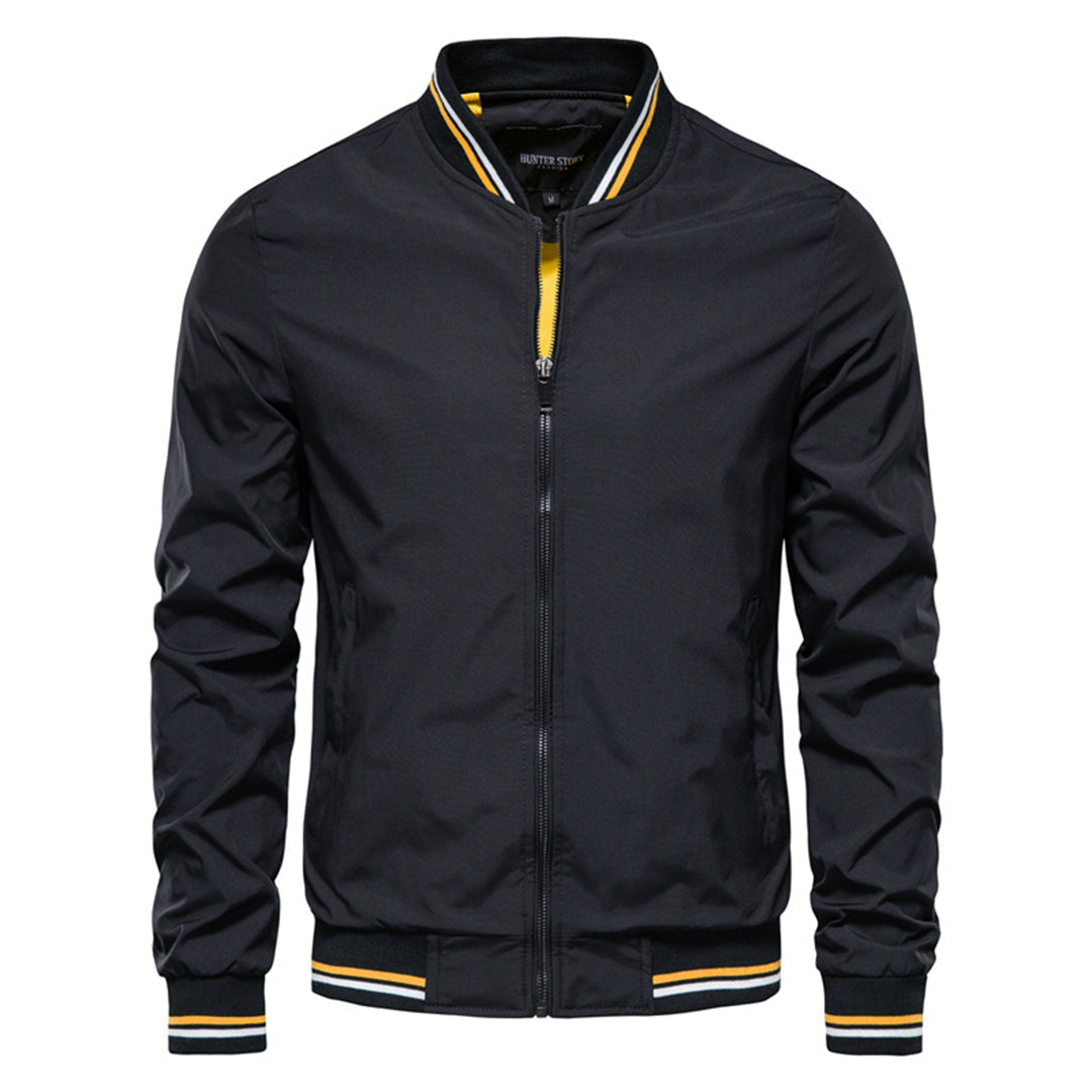 Jeffrey | Men's Modern Slim-Fit Lightweight Bomber Jacket-Metro Lane Plaza