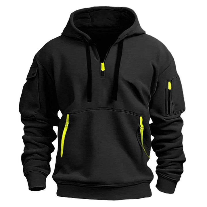 Daniel | Men's Comfortable Breathable Half-Zip Hoodie-Metro Lane Plaza