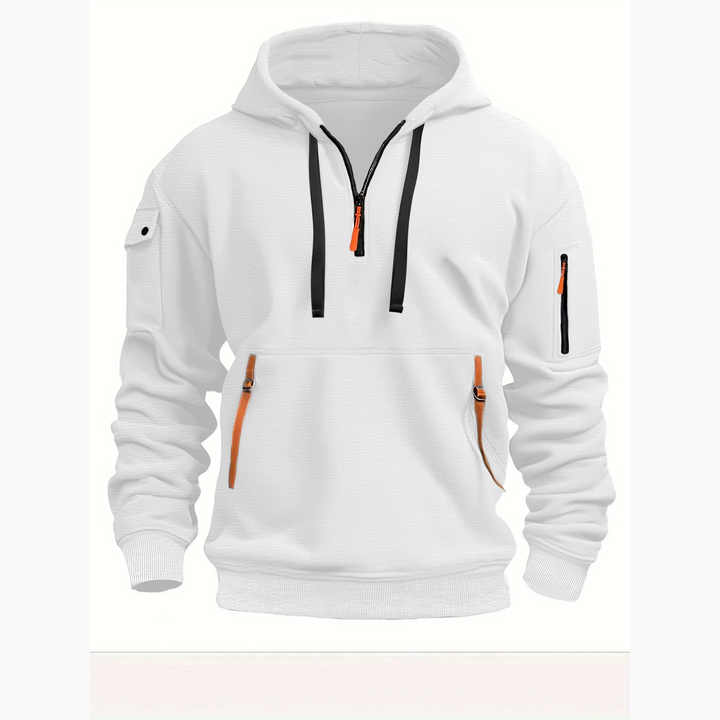 Daniel | Men's Comfortable Breathable Half-Zip Hoodie-Metro Lane Plaza