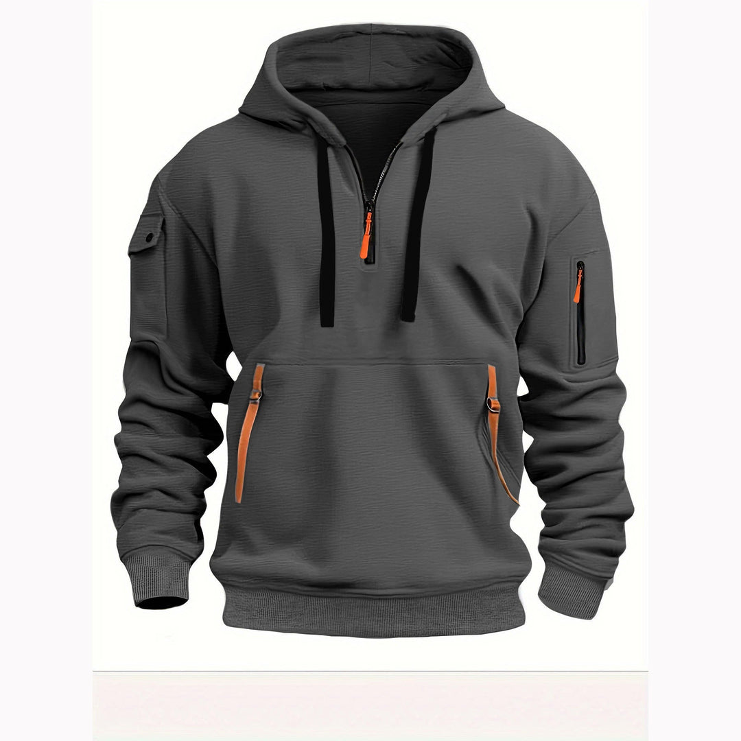 Daniel | Men's Comfortable Breathable Half-Zip Hoodie-Metro Lane Plaza