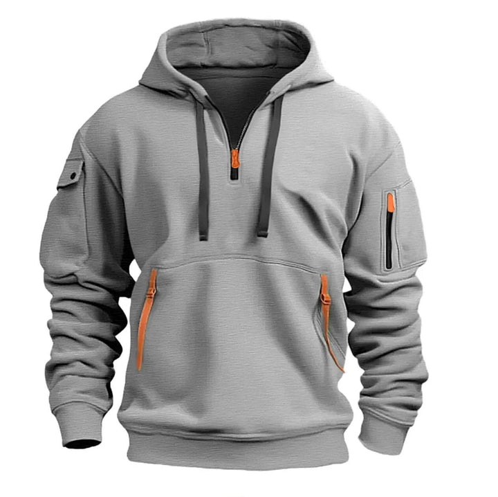 Daniel | Men's Comfortable Breathable Half-Zip Hoodie-Metro Lane Plaza