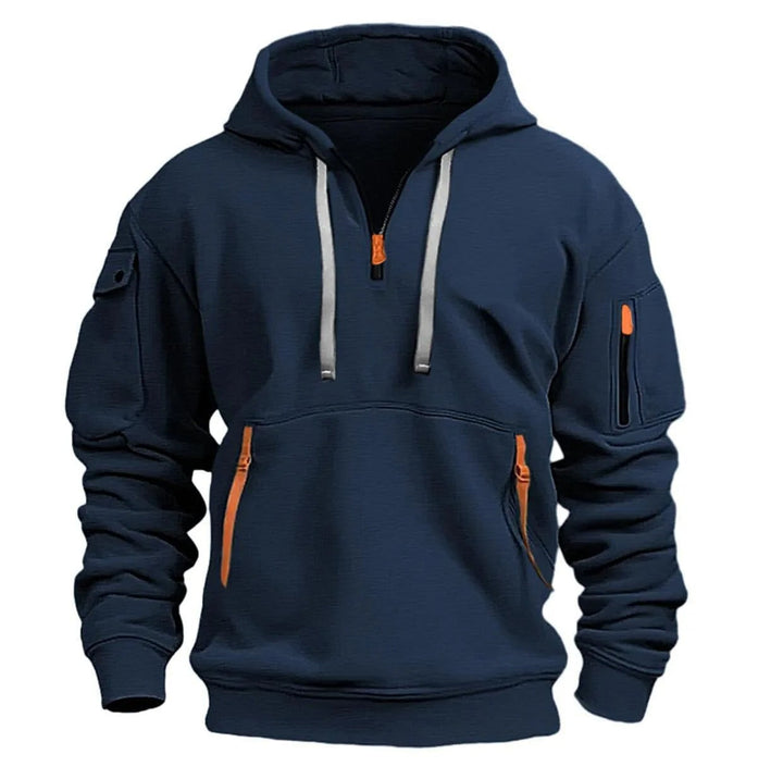 Daniel | Men's Comfortable Breathable Half-Zip Hoodie-Metro Lane Plaza