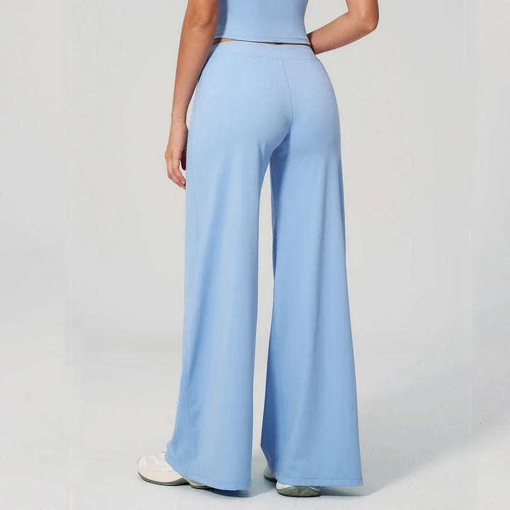 Women's High Waist Wide Leg Trousers with Elastic Waistband