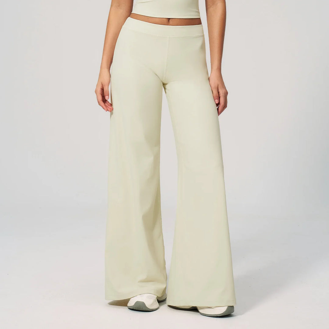 Women's High Waist Wide Leg Trousers with Elastic Waistband