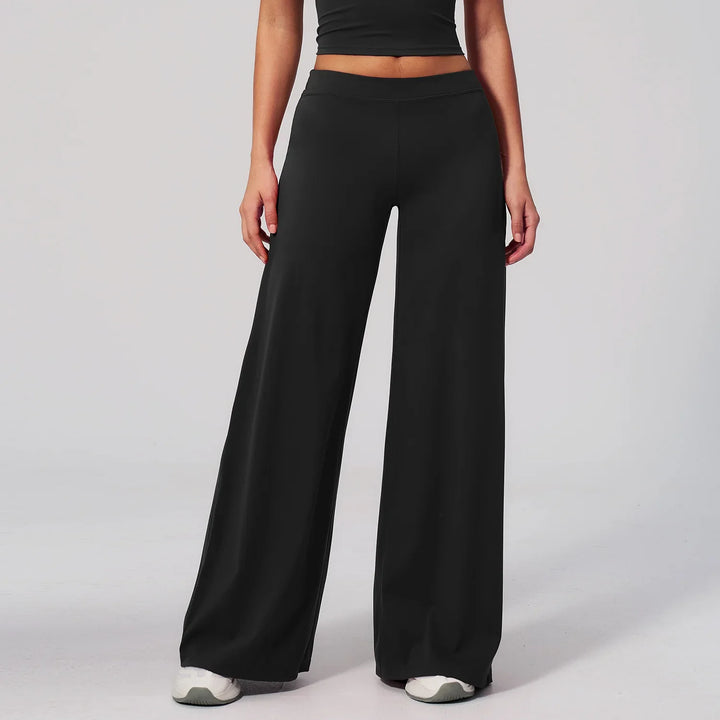 Women's High Waist Wide Leg Trousers with Elastic Waistband