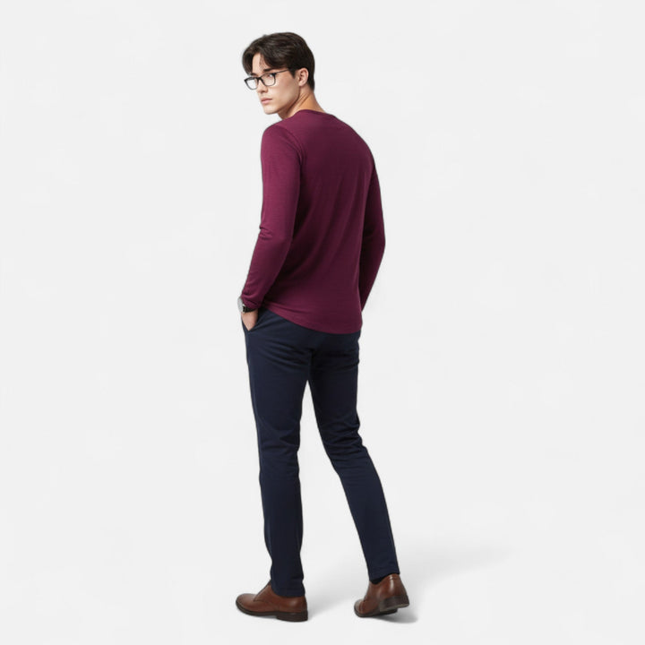 Darry | Men's Comfortable Versatile Long Sleeve T-Shirt-Metro Lane Plaza