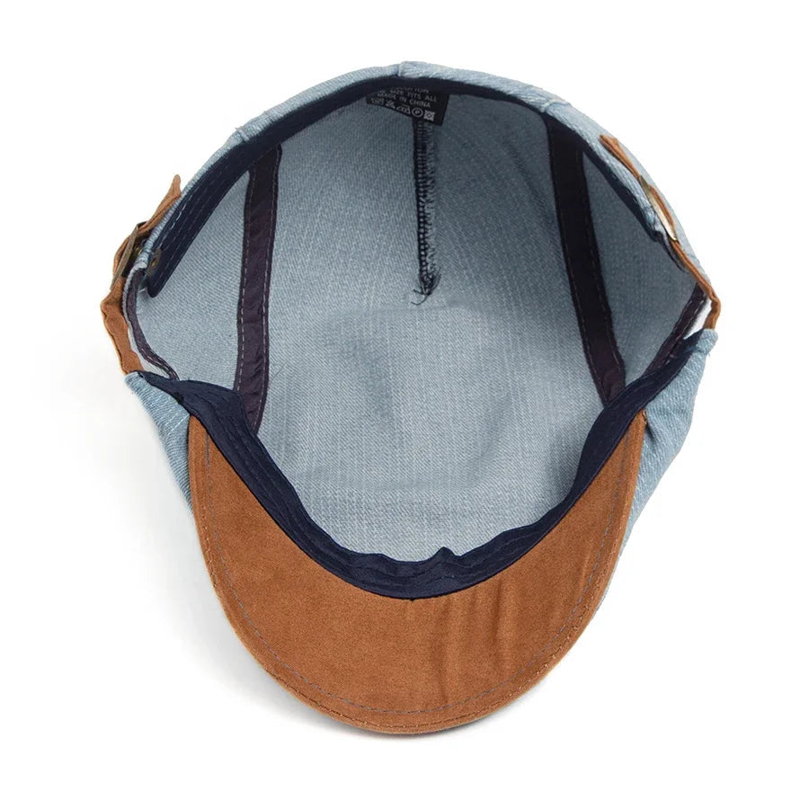 Ravon | Men's Stylish Denim Flat Cap Hat-Metro Lane Plaza