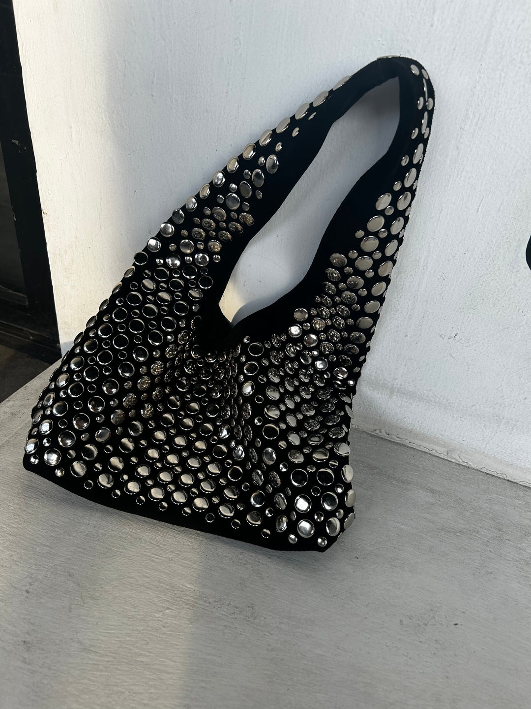Bubble Bag | Women's trendy shoulder bag with studs and round shape-Metro Lane Plaza