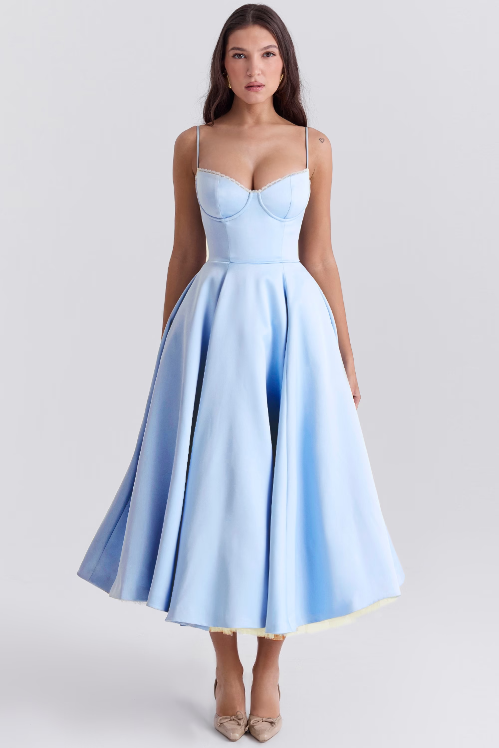 Isabella | Women's Elegant Corset Midi Dress-Metro Lane Plaza