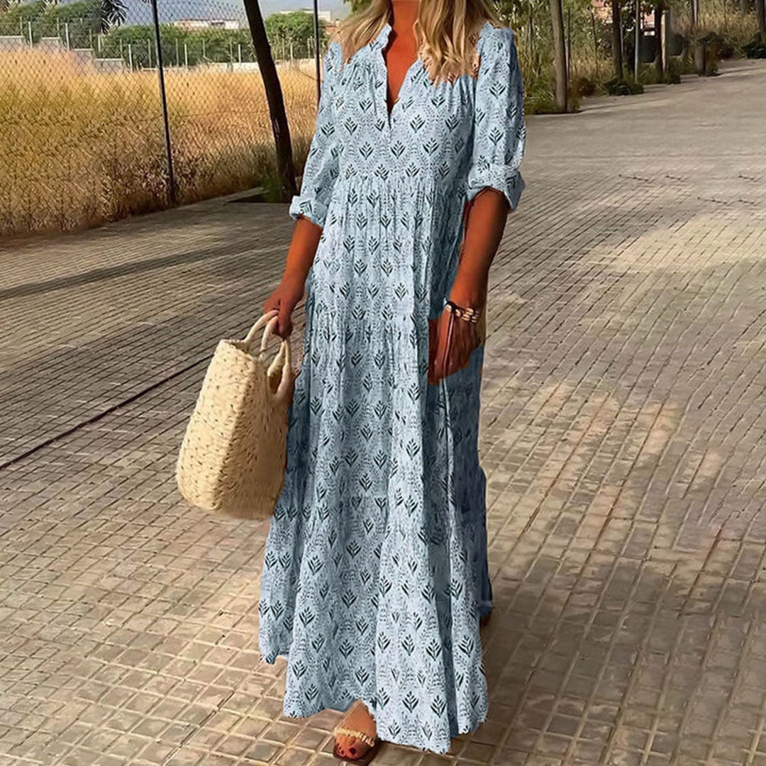 Vivienne | Women's Flowing Bohemian Maxi Dress-Metro Lane Plaza