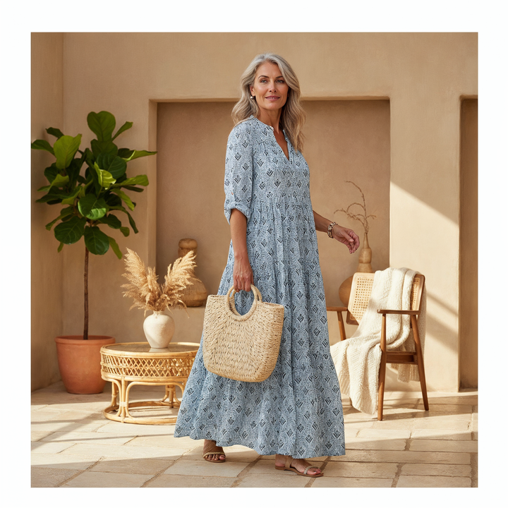 Vivienne | Women's Flowing Bohemian Maxi Dress-Metro Lane Plaza