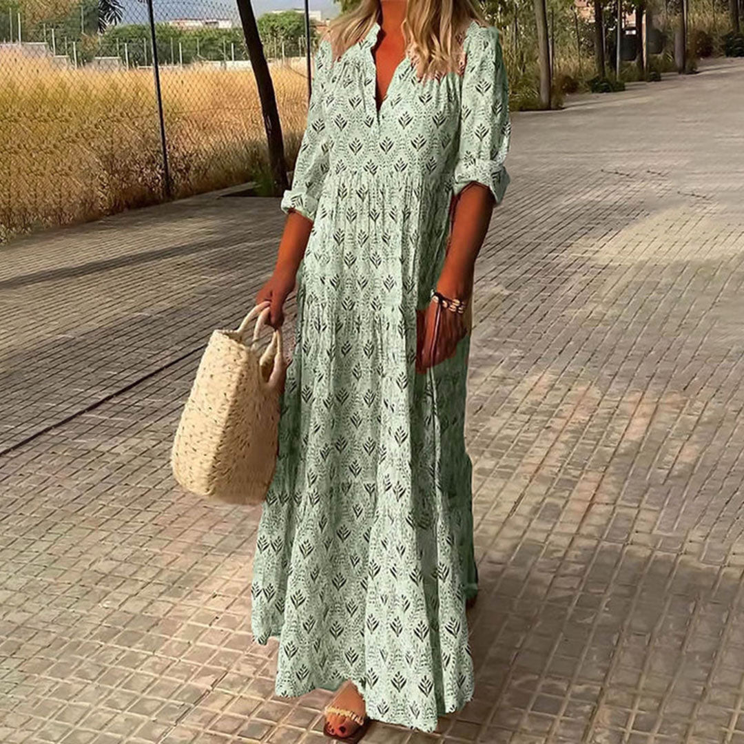 Vivienne | Women's Flowing Bohemian Maxi Dress-Metro Lane Plaza