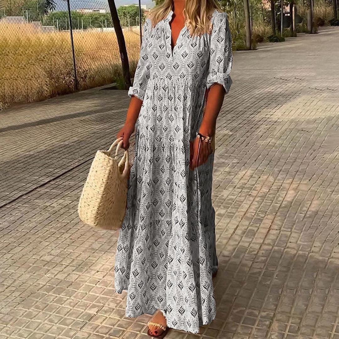Vivienne | Women's Flowing Bohemian Maxi Dress-Metro Lane Plaza