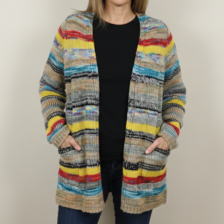 Women's Multicolored Knit Cardigan