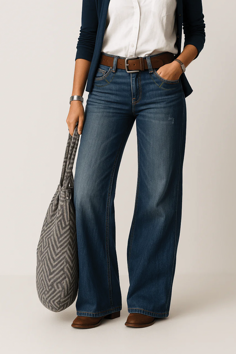 Amelia | Women's Wide Leg Denim Jeans-Metro Lane Plaza