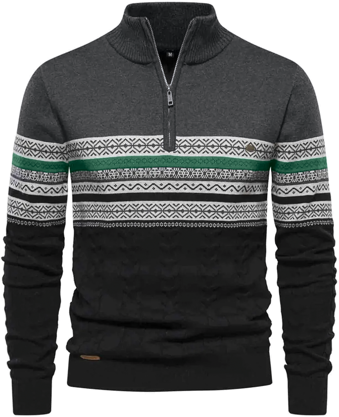 Camisola masculina com fecho de um quarto