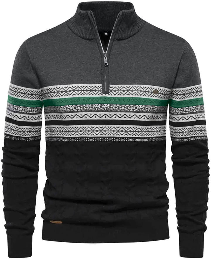 Camisola masculina com fecho de um quarto