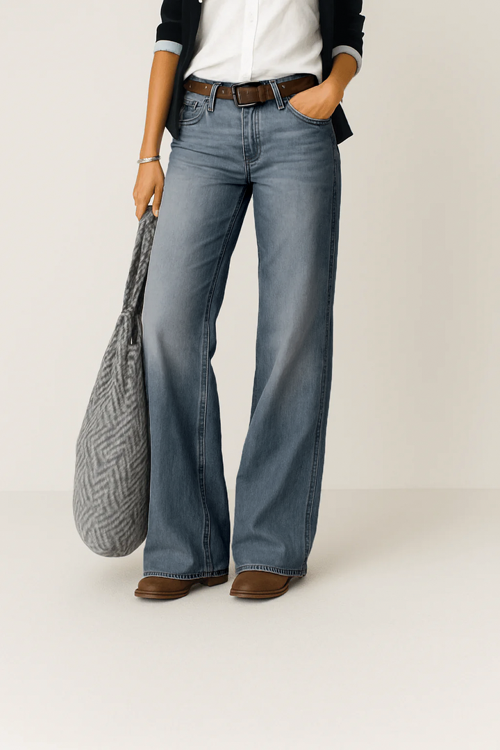 Amelia | Women's Wide Leg Denim Jeans-Metro Lane Plaza