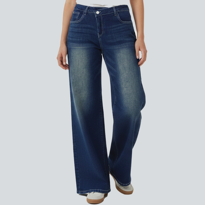 Serenity | Women's Baggy Wide-Leg Jeans-Metro Lane Plaza