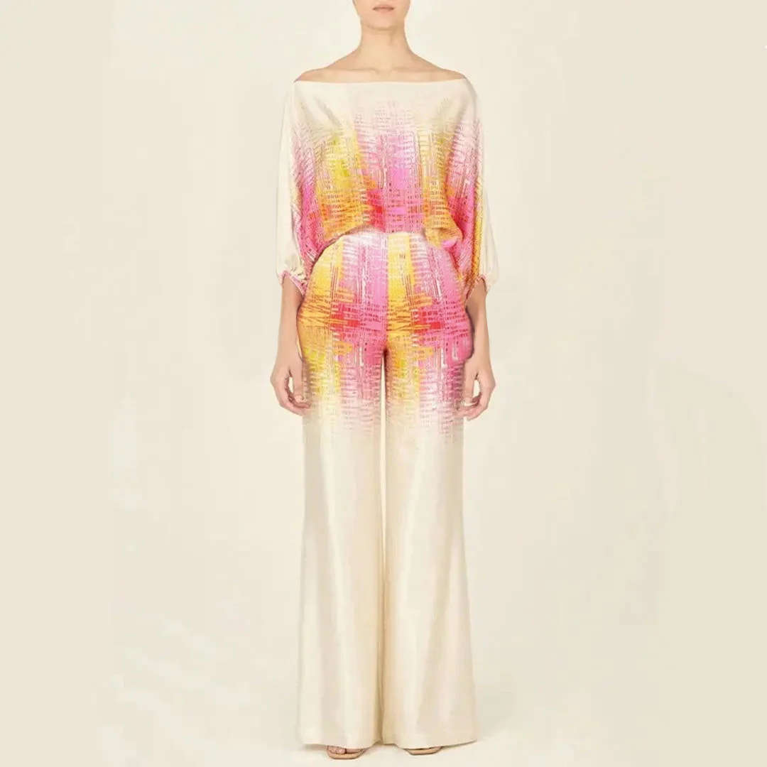 Julie | Women's Satin Two-Piece Outfit-Metro Lane Plaza
