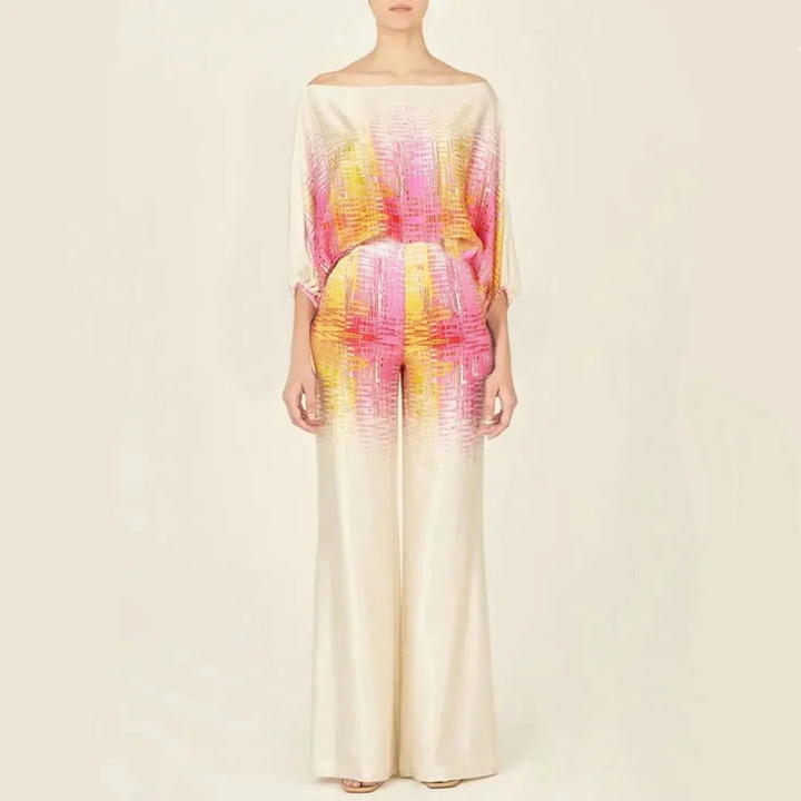 Julie | Women's Satin Two-Piece Outfit-Metro Lane Plaza