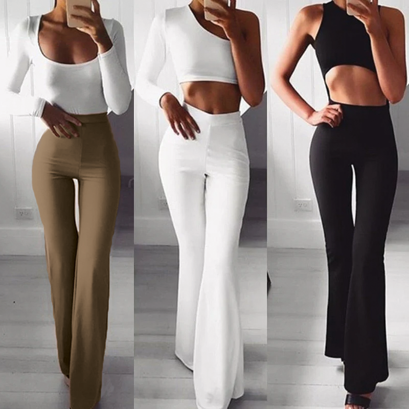 Hazel | Women's Flare-Leg Trousers-Metro Lane Plaza