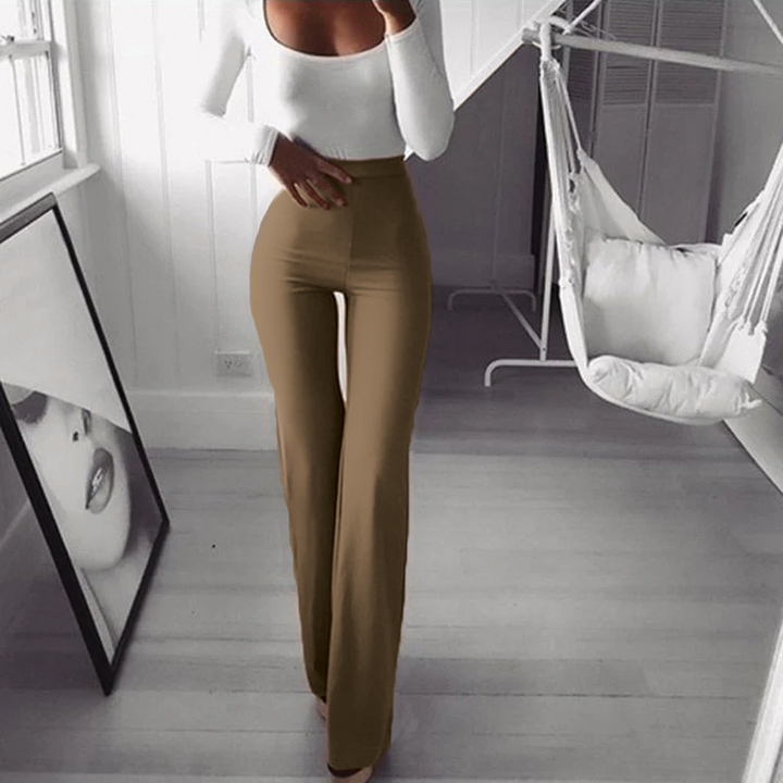 Hazel | Women's Flare-Leg Trousers-Metro Lane Plaza
