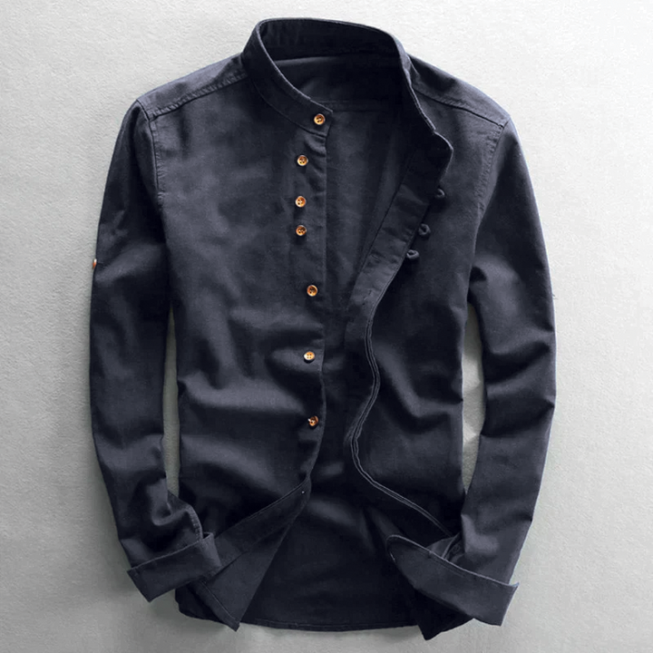 James | Men's Mandarin Collar Dress Shirt-Metro Lane Plaza