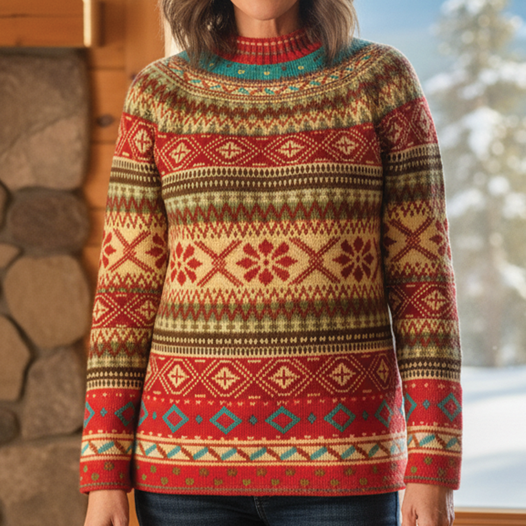 Damen-Pullover mit Strickmuster