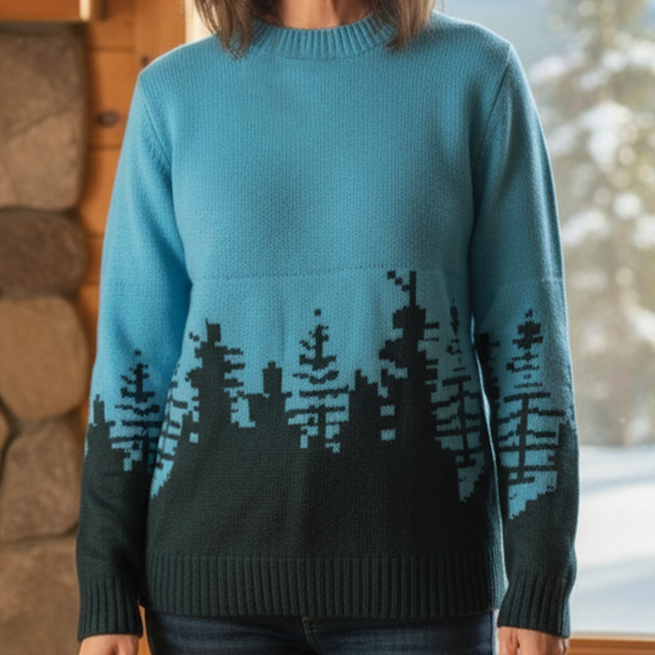 Damen-Pullover mit Strickmuster