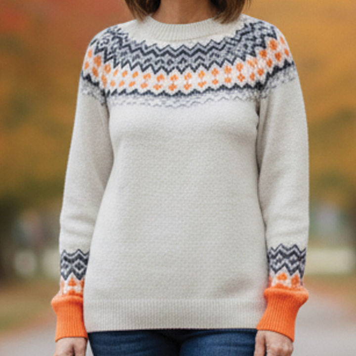 Damen-Pullover mit Strickmuster